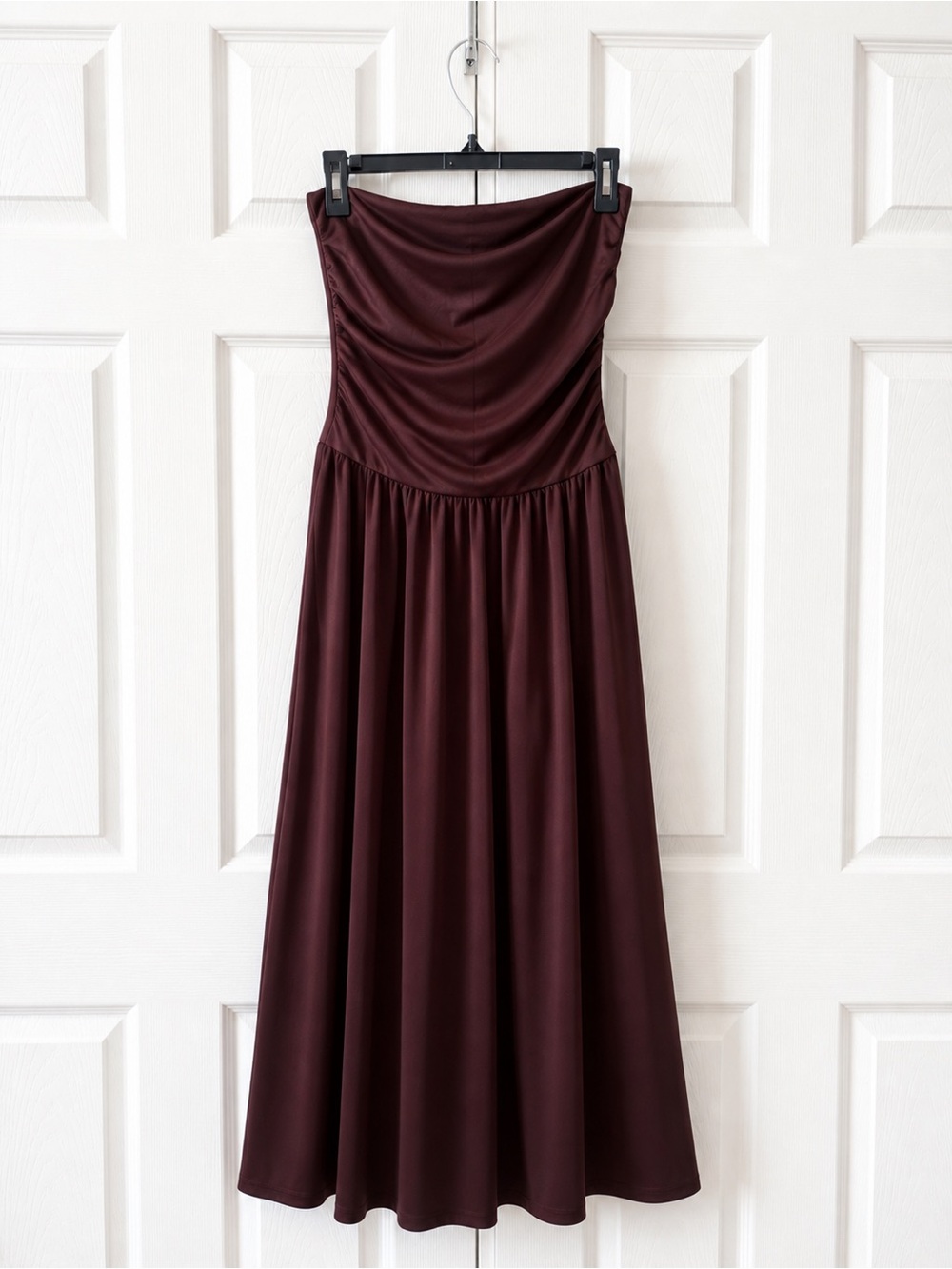 #11 BTFBM Maxi Dresses Strapless Ruched Tube Top Beach Vacation Size S